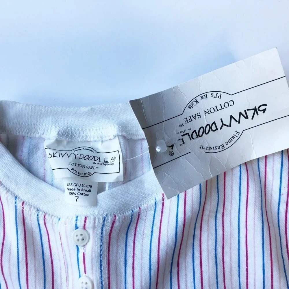 NWT Skivvy Doodles Striped Pajama Top